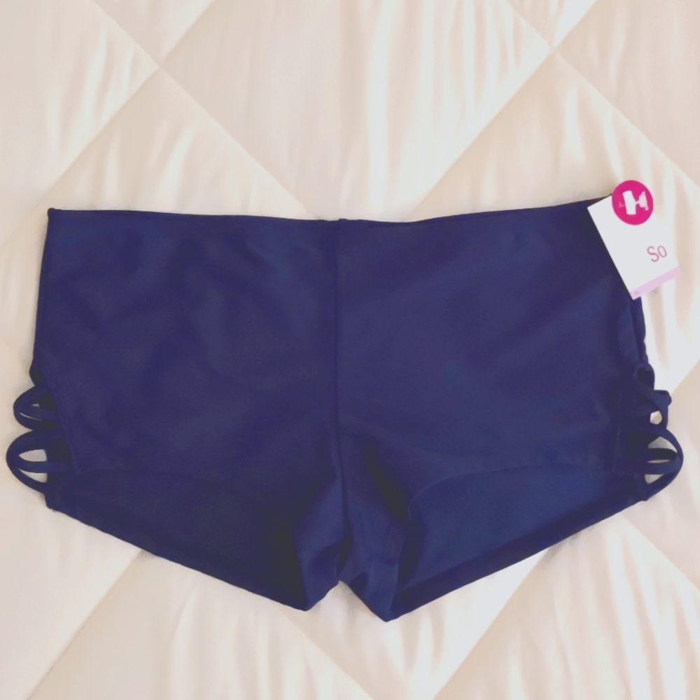 SO Swim Shorts Women's Sz XL Blue Nylon Spandex Polyester NWT - Picture 5 of 14